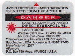 CLASS IIIA <5MW FDA STICKER